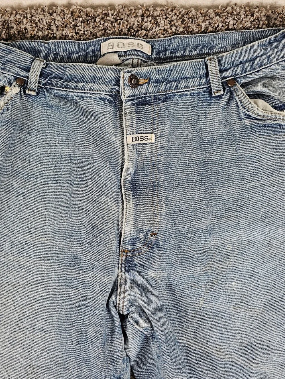Vintage 1990s BOSS Mens Sz 40T Slim leg Light Wash Blue Jeans Denim